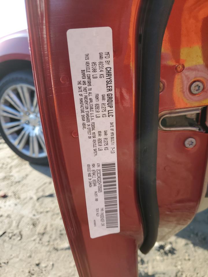 2013 Chrysler 300 VIN 2C3CCAEG2DH735665 Copart auction photo, rear end / minor dent/scratches damage thumbnail 12