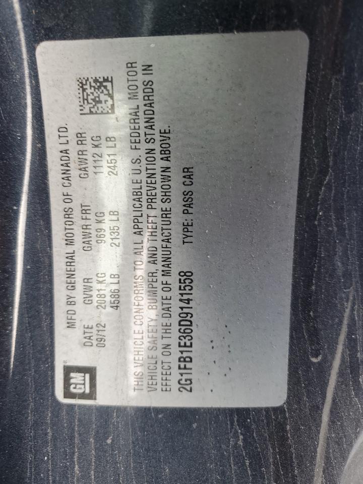 2013 Chevrolet Camaro VIN 2G1FB1E36D9141558 Copart auction photo, normal wear damage thumbnail 12