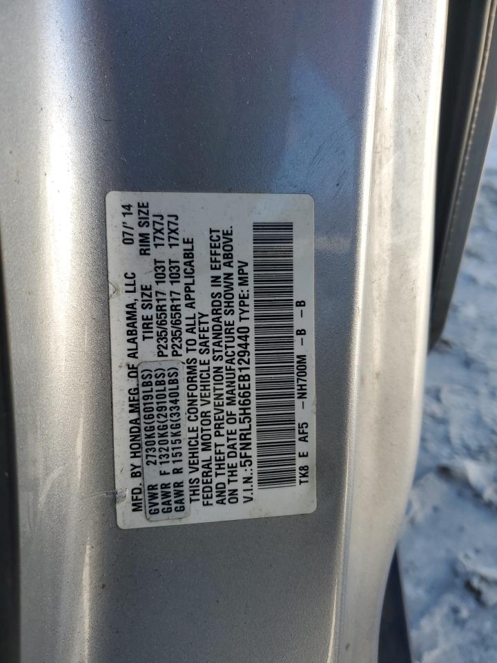 2014 Honda Odyssey VIN 5FNRL5H66EB129440 Copart auction photo, front end damage thumbnail 13