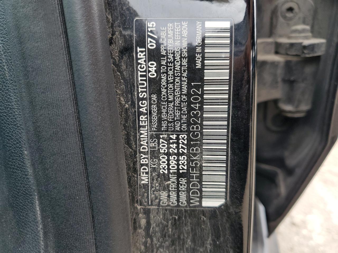2016 Mercedes-Benz E-klasse VIN WDDHF5KB1GB234021 Copart auction photo, front end damage thumbnail 12