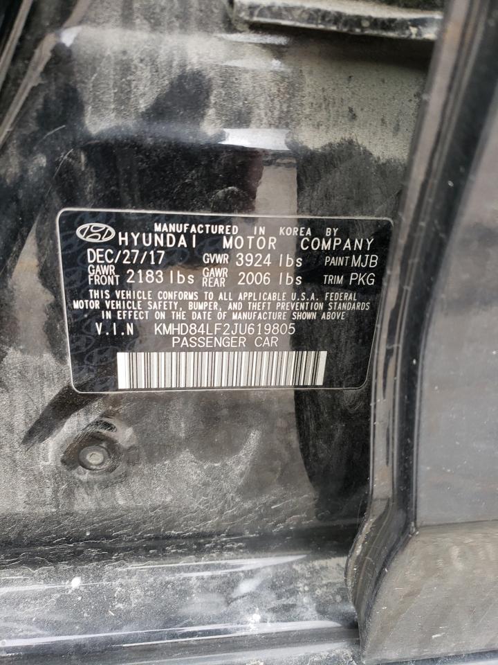 2018 Hyundai Elantra VIN KMHD84LF2JU619805 Copart auction photo, front end damage thumbnail 12
