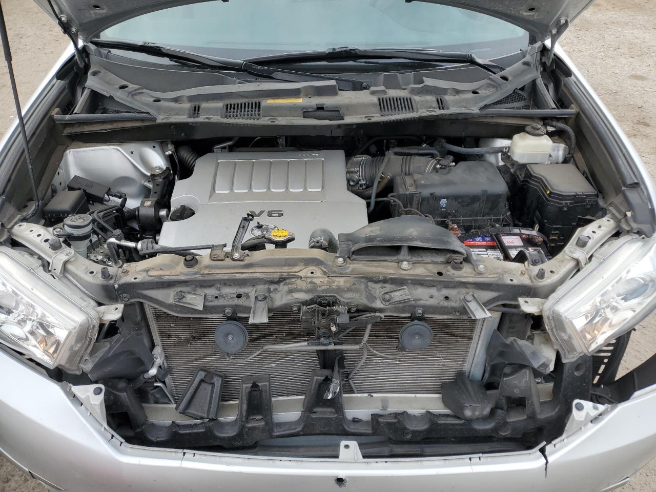 2012 Toyota Highlander VIN 5TDDK3EHXCS166085 Copart auction photo, front end / frame damage damage thumbnail 12