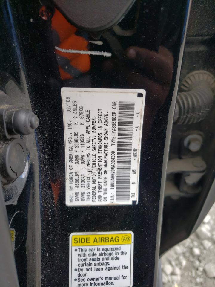 2009 Acura TL VIN 19UUA86209A024300 Copart auction photo, front end / rear end damage thumbnail 12