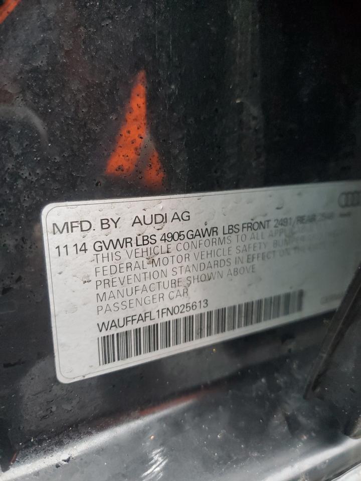 2015 Audi A4 VIN WAUFFAFL1FN025613 Copart auction photo, front end damage thumbnail 12