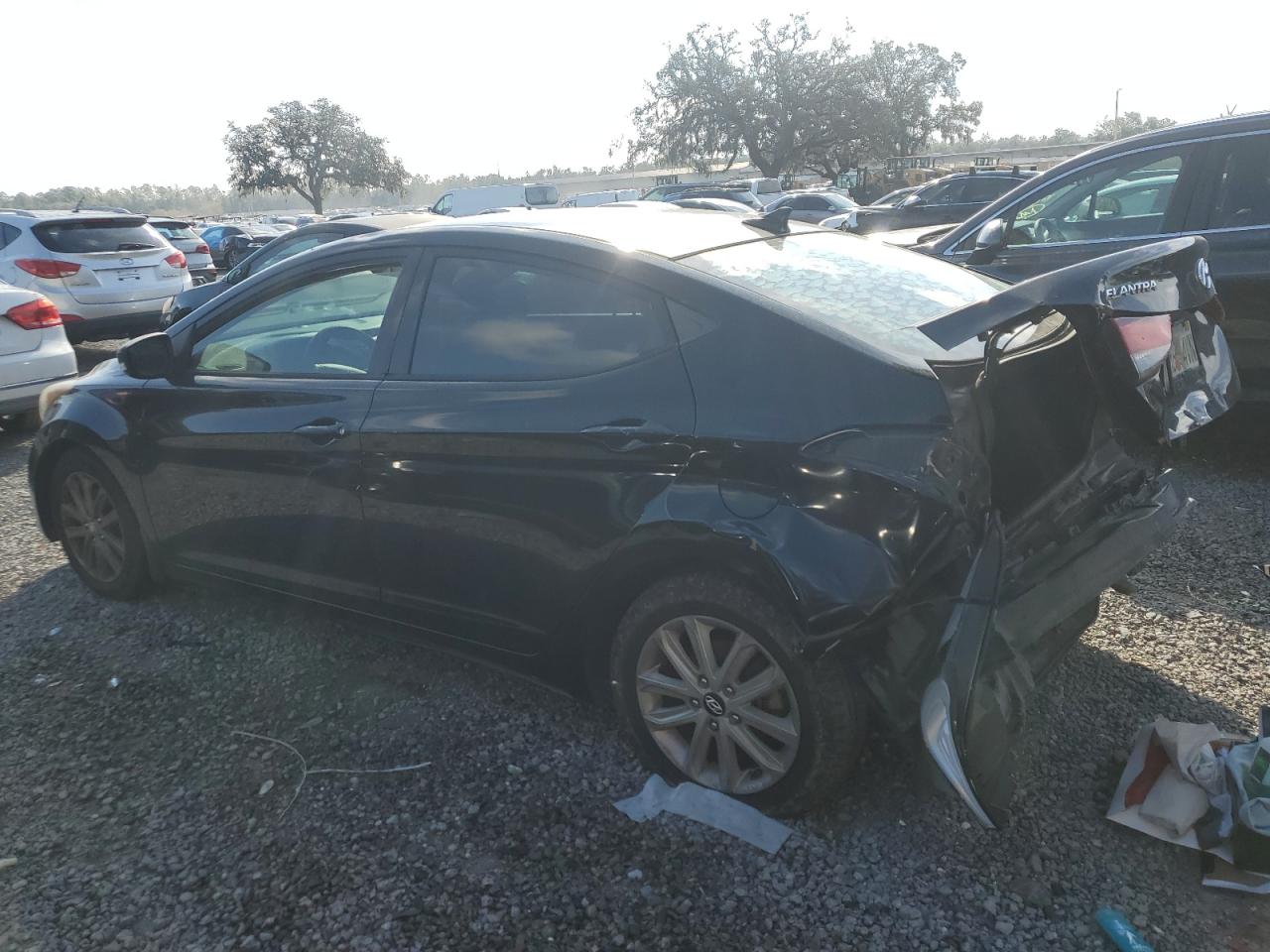 2014 Hyundai Elantra VIN KMHDH4AE9EU164807 Copart auction photo, rear end damage thumbnail 2