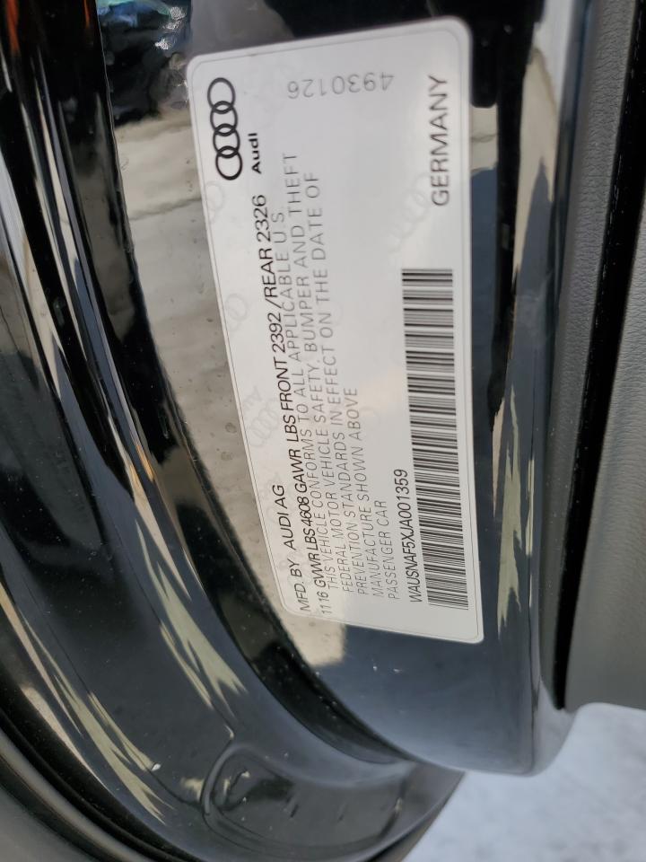 2018 Audi A5 VIN WAUSNAF5XJA001359 Copart auction photo, front end damage thumbnail 12