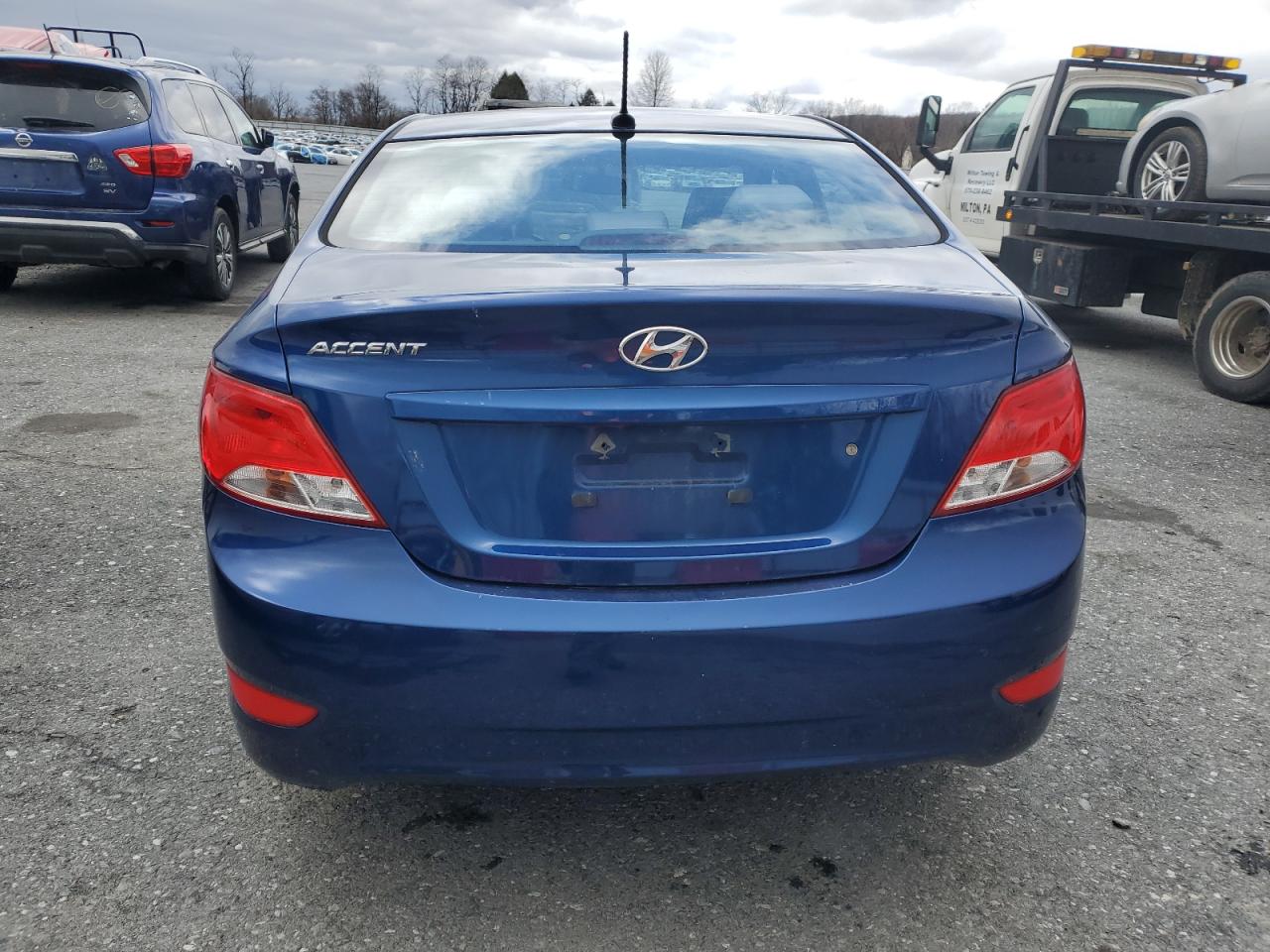 2016 Hyundai Accent VIN KMHCT4AE5GU166227 Copart auction photo, front end / side damage thumbnail 6