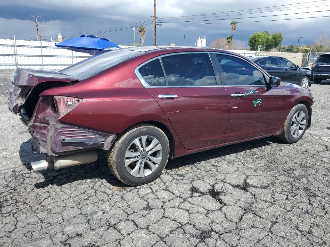 2014 Honda Accord VIN 1HGCR2F35EA280744 Copart auction photo, rear end / front end damage thumbnail 3