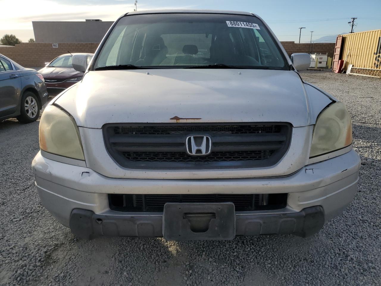 2005 Honda Pilot VIN 2HKYF18465H554295 Copart auction photo, front end / side damage thumbnail 5