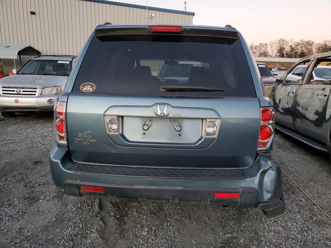 2007 Honda Pilot VIN 5FNYF28647B014890 Copart auction photo, rear end / side damage thumbnail 6