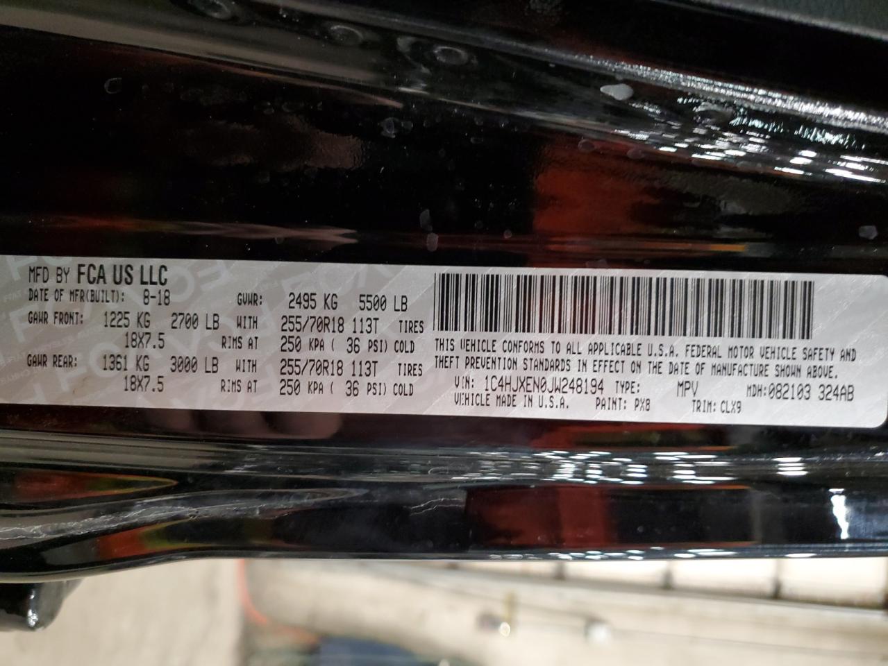 2018 Jeep Wrangler VIN 1C4HJXEN0JW248194 Copart auction photo, side damage thumbnail 13