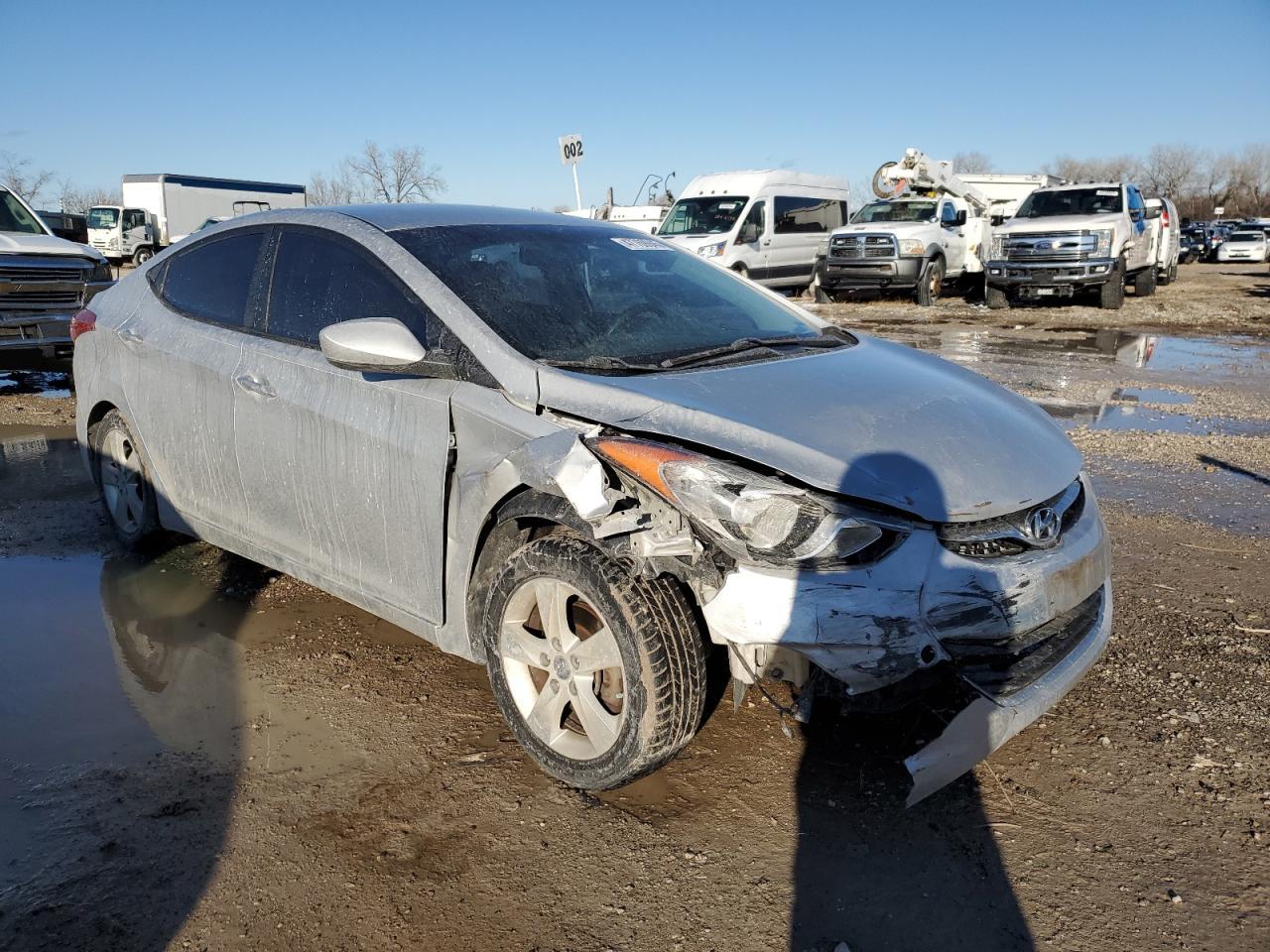 2013 Hyundai Elantra VIN KMHDH4AE8DU609231 Copart auction photo, front end damage thumbnail 4