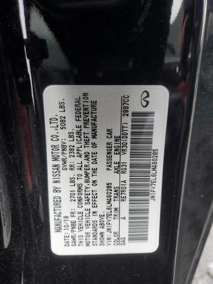 2020 Infiniti Q60 VIN JN1FV7EL6LM460285 Copart auction photo, front end damage thumbnail 12