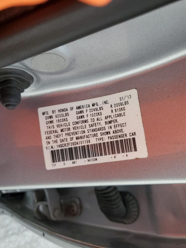 2013 Honda Accord VIN 1HGCR2F36DA101156 Copart auction photo, front end damage thumbnail 12