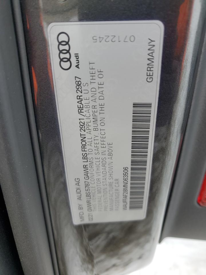 2021 Audi S6 VIN WAUFFAF28MN063506 Copart auction photo, front end damage thumbnail 14