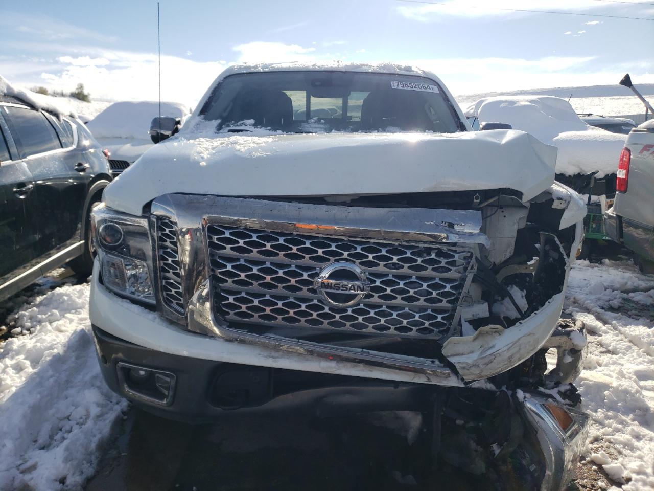 2017 Nissan Titan VIN 1N6AA1E55HN513977 Copart auction photo, front end / hail damage thumbnail 5