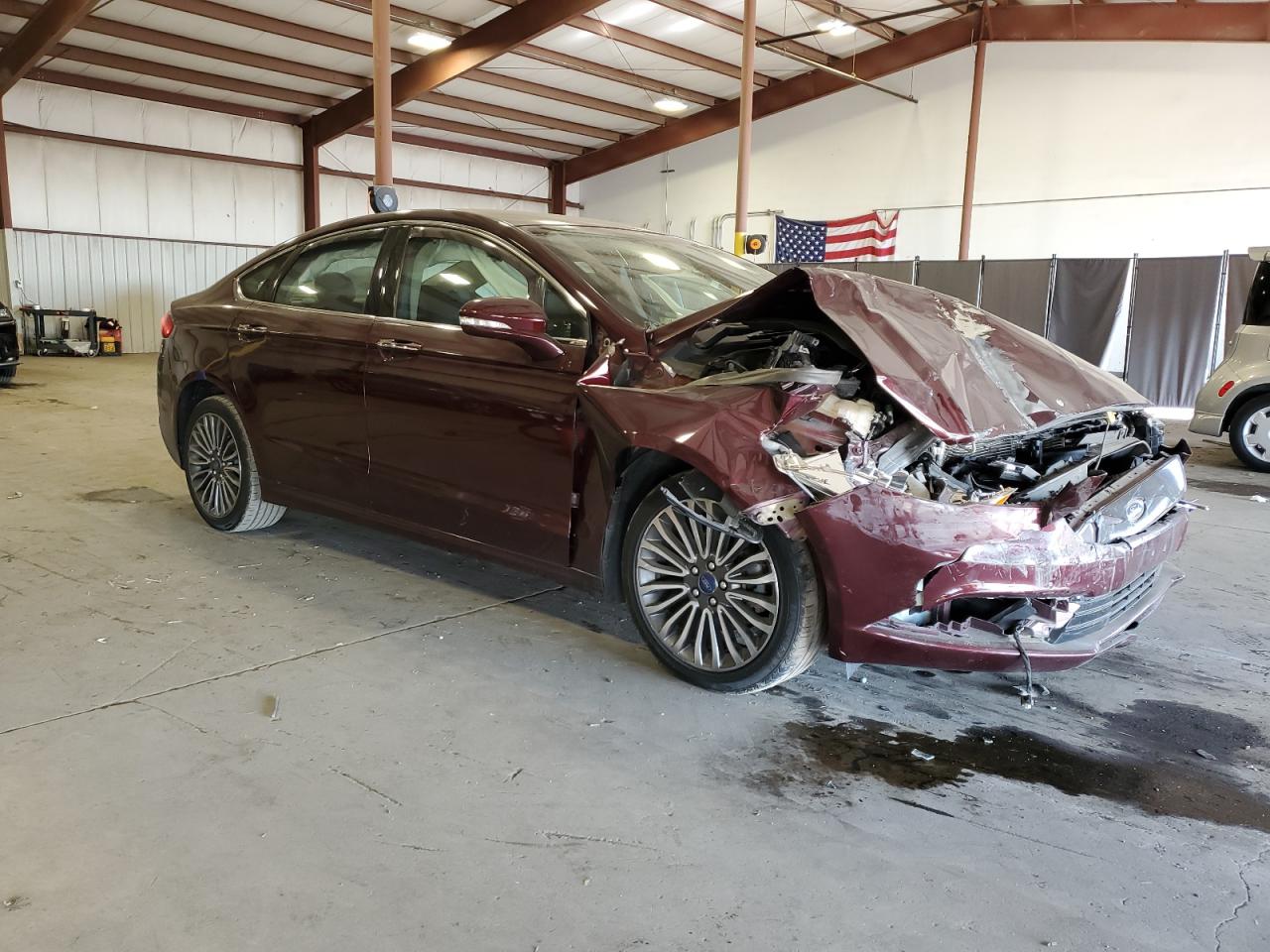 2017 Ford Fusion VIN 3FA6P0T90HR231353 Copart auction photo, front end / side damage thumbnail 4