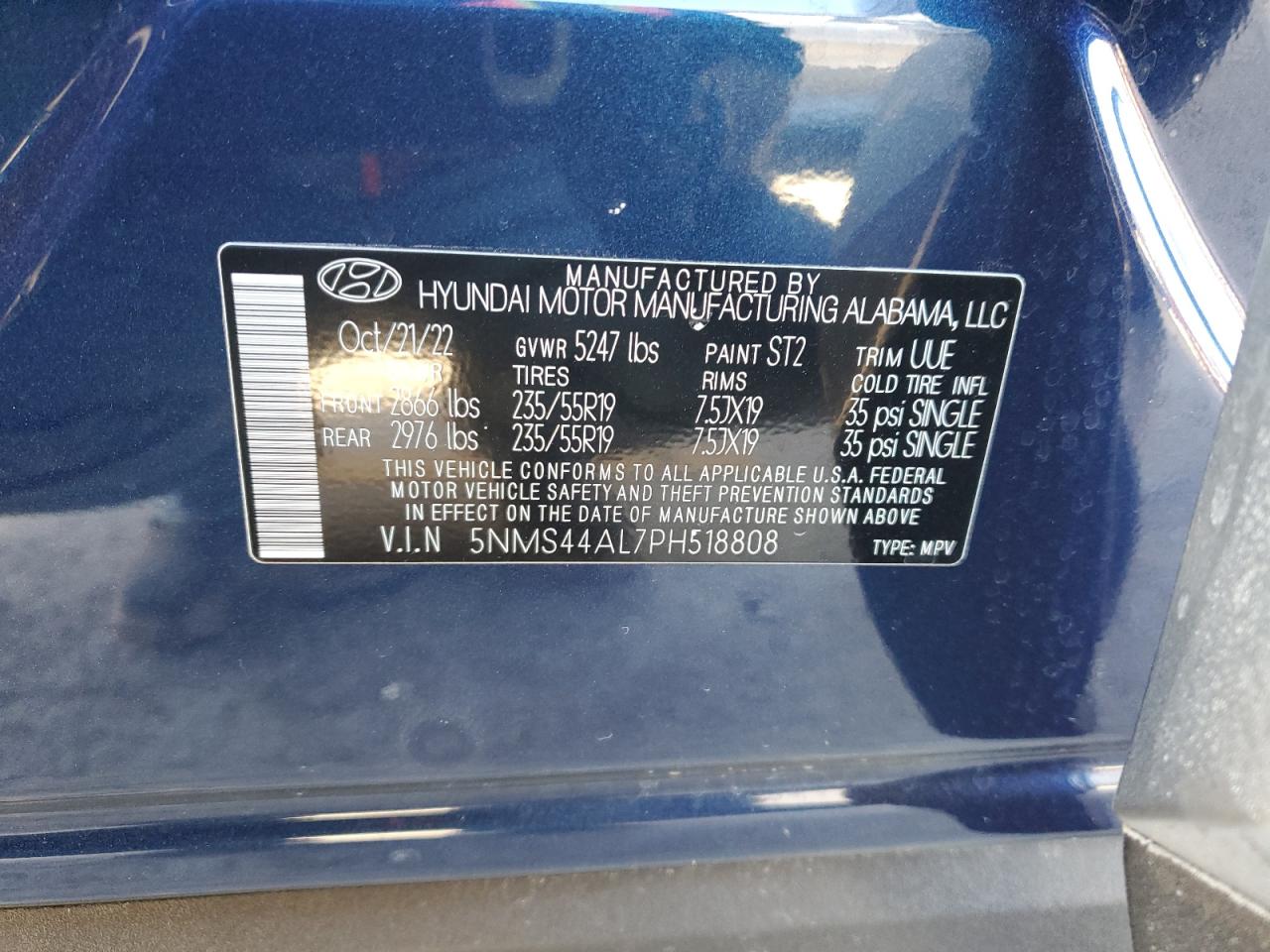 2023 Hyundai Santa Fe VIN 5NMS44AL7PH518808 Copart auction photo, all over damage thumbnail 14