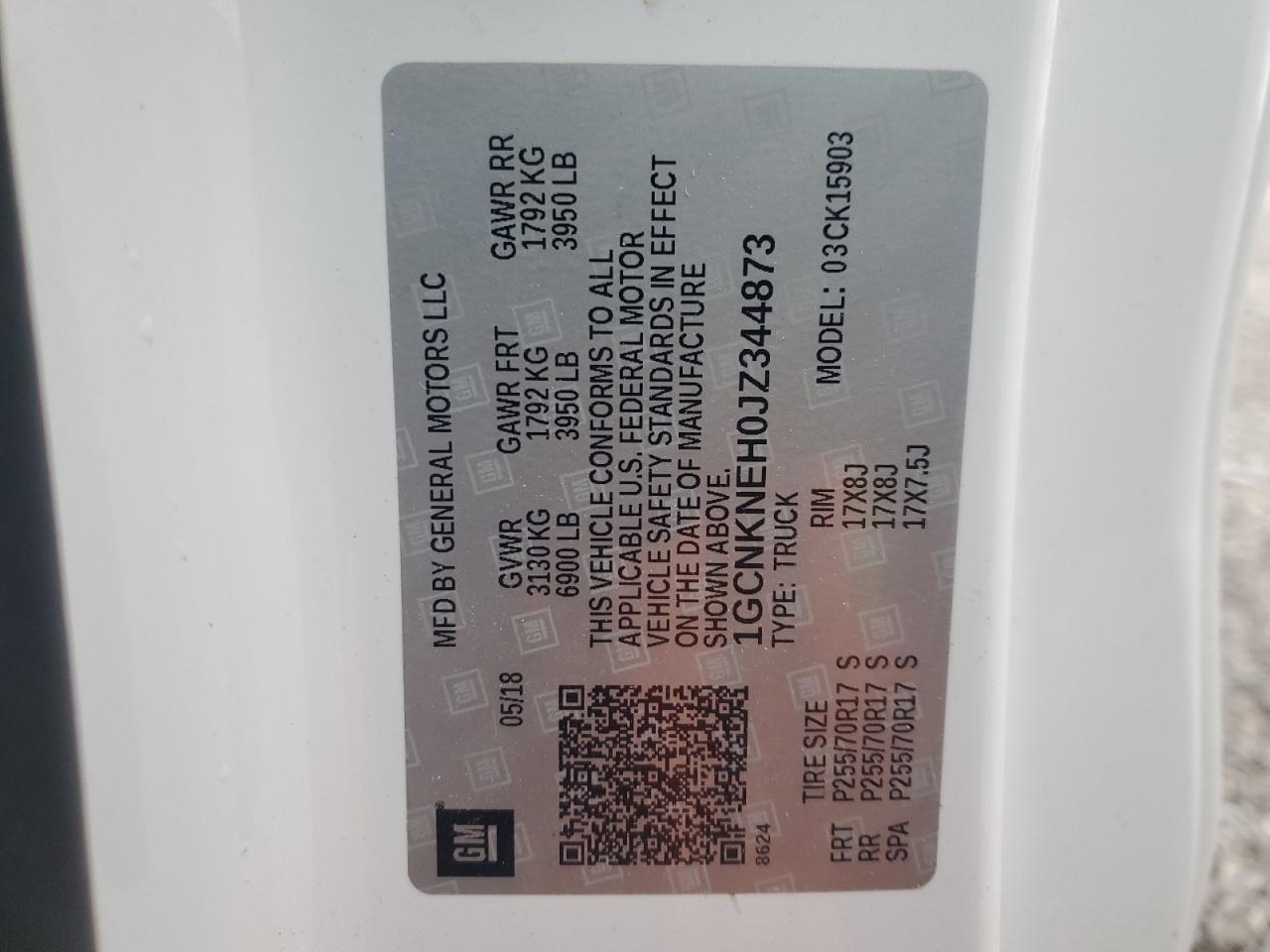 2018 Chevrolet Silverado VIN 1GCNKNEH0JZ344873 Copart auction photo, side / front end damage thumbnail 12