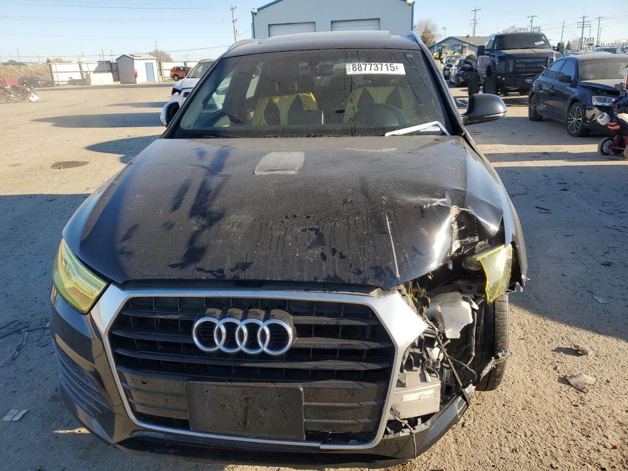 2018 Audi Q3 VIN WA1BCCFS6JR011621 Copart auction photo, front end damage thumbnail 5