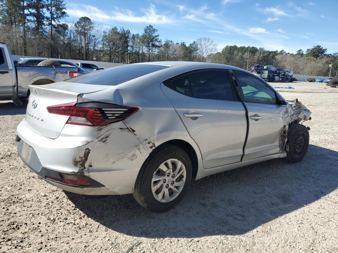 2019 Hyundai Elantra VIN KMHD74LF8KU816546 Copart auction photo, front end / side damage thumbnail 3