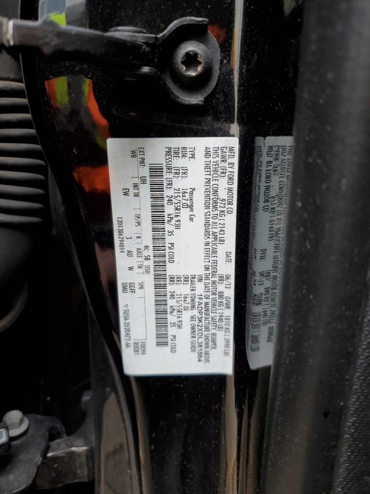 2013 Ford Focus VIN 1FADP3K2XDL381864 Copart auction photo, front end damage thumbnail 12