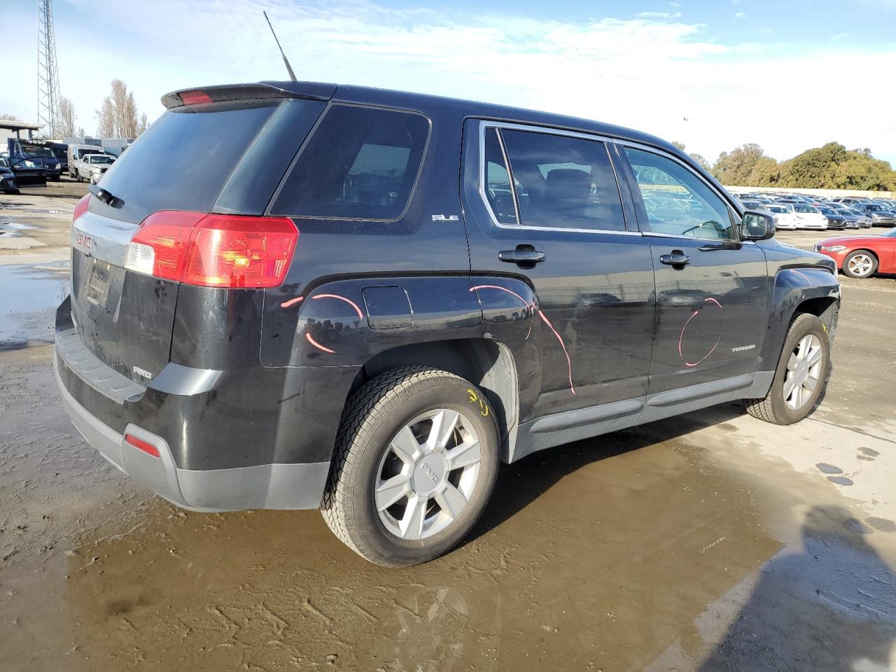 2012 GMC Terrain VIN 2GKFLREKXC6329711 Copart auction photo, front end / side damage thumbnail 3