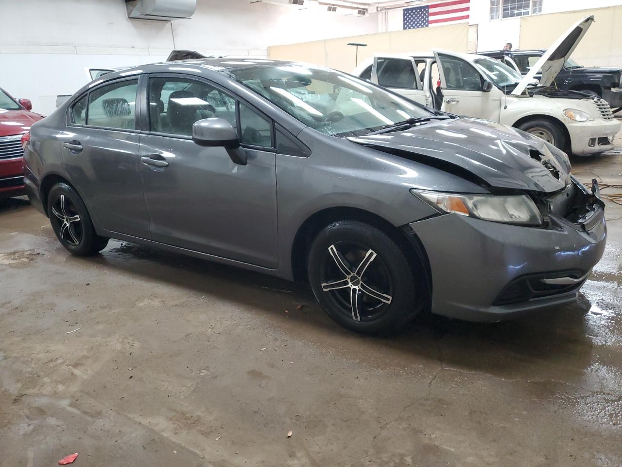 2013 Honda Civic VIN 2HGFB2F55DH551689 Copart auction photo, front end / minor dent/scratches damage thumbnail 4