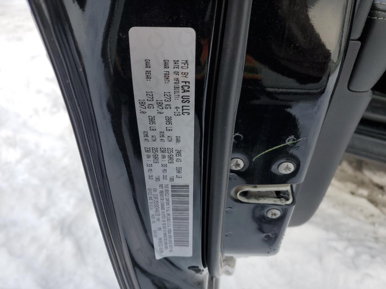 2019 Jeep Grand Cherokee VIN 1C4PJMDX3KD446178 Copart auction photo, front end / side damage thumbnail 14