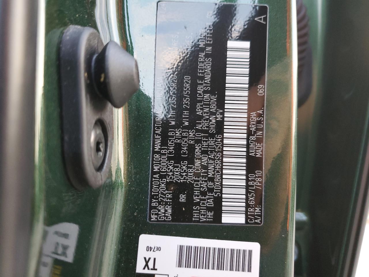 2024 Toyota Highlander VIN 5TDXBRCH6RS615046 Copart auction photo, front end damage thumbnail 15