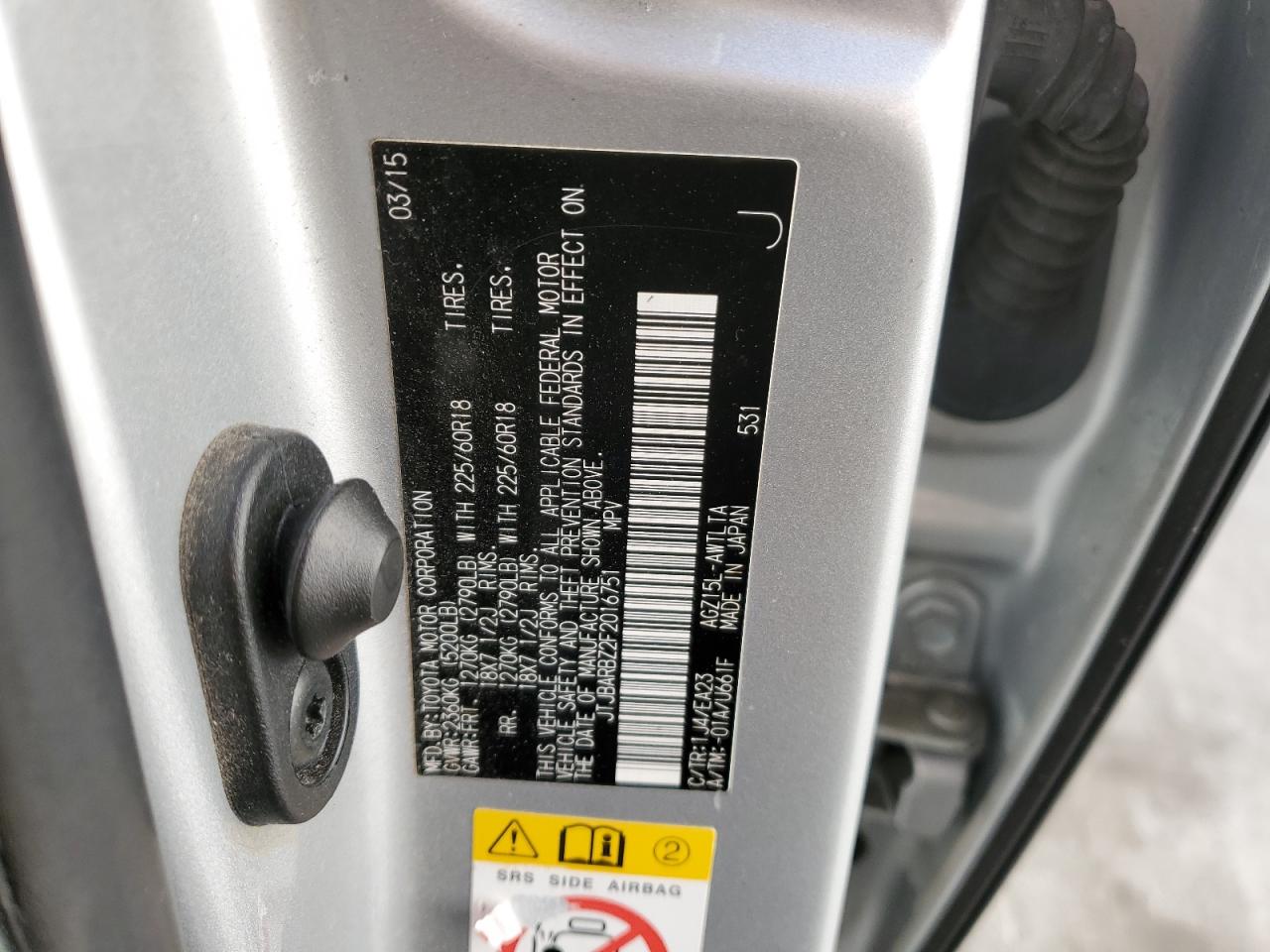 2015 Lexus NX VIN JTJBARBZ2F2016751 Copart auction photo, front end / rear end damage thumbnail 12
