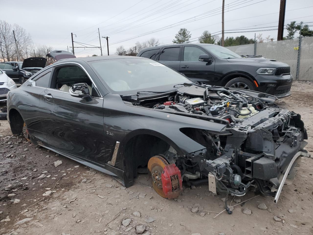 2019 Infiniti Q60 VIN JN1FV7EL2KM441067 Copart auction photo, stripped damage thumbnail 4