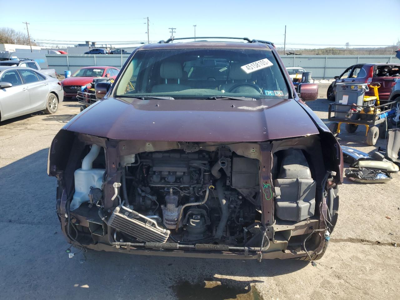 2011 Honda Pilot VIN 5FNYF4H54BB026422 Copart auction photo, front end damage thumbnail 5
