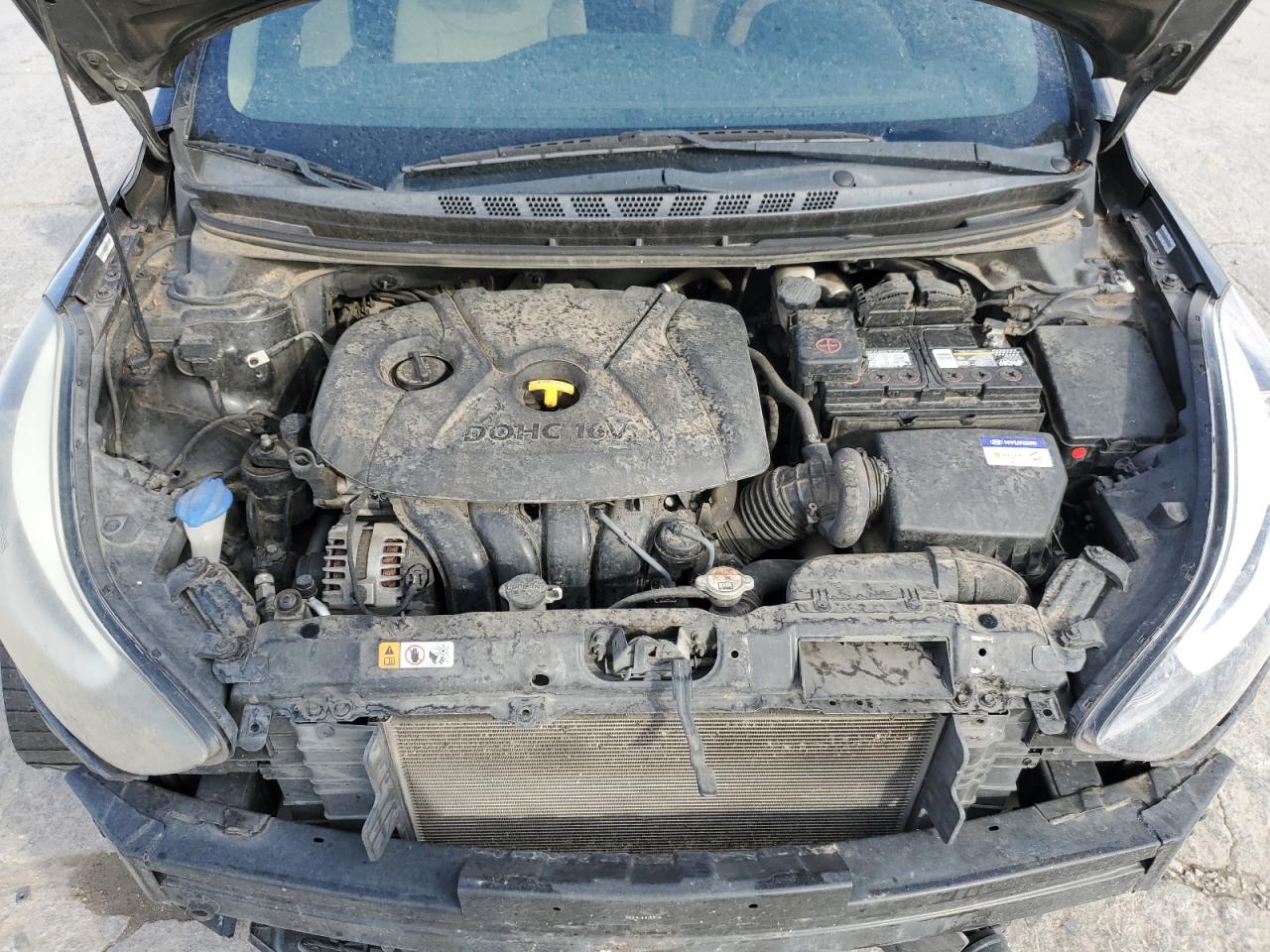 2014 Hyundai Elantra VIN KMHDH4AEXEU043123 Copart auction photo, front end damage thumbnail 11