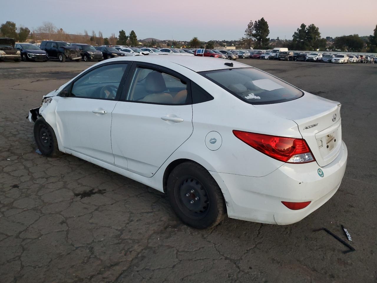 2014 Hyundai Accent VIN KMHCT4AE9EU696150 Copart auction photo, front end damage thumbnail 2