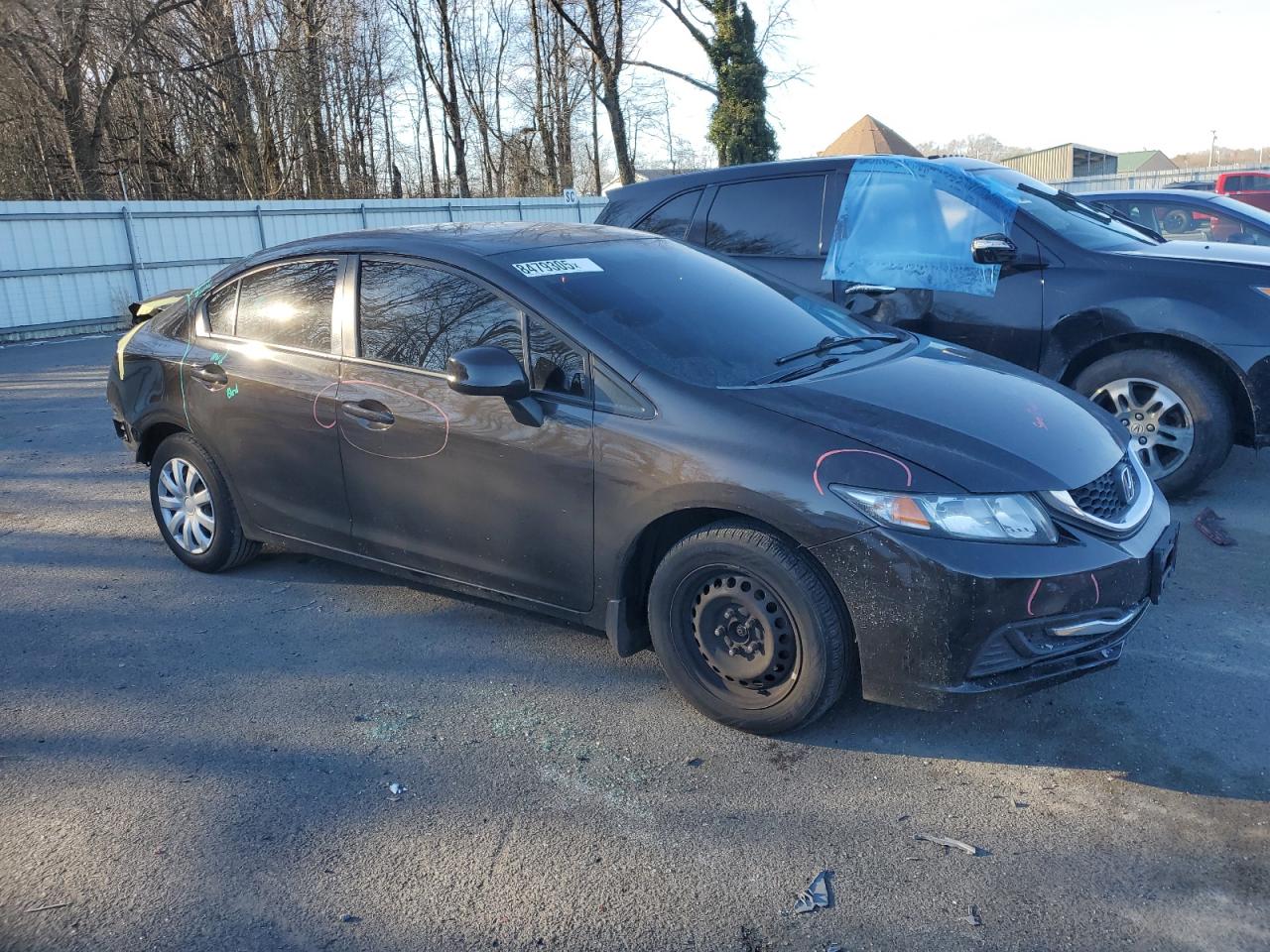 2013 Honda Civic VIN 2HGFB2F5XDH596174 Copart auction photo, rear end damage thumbnail 4