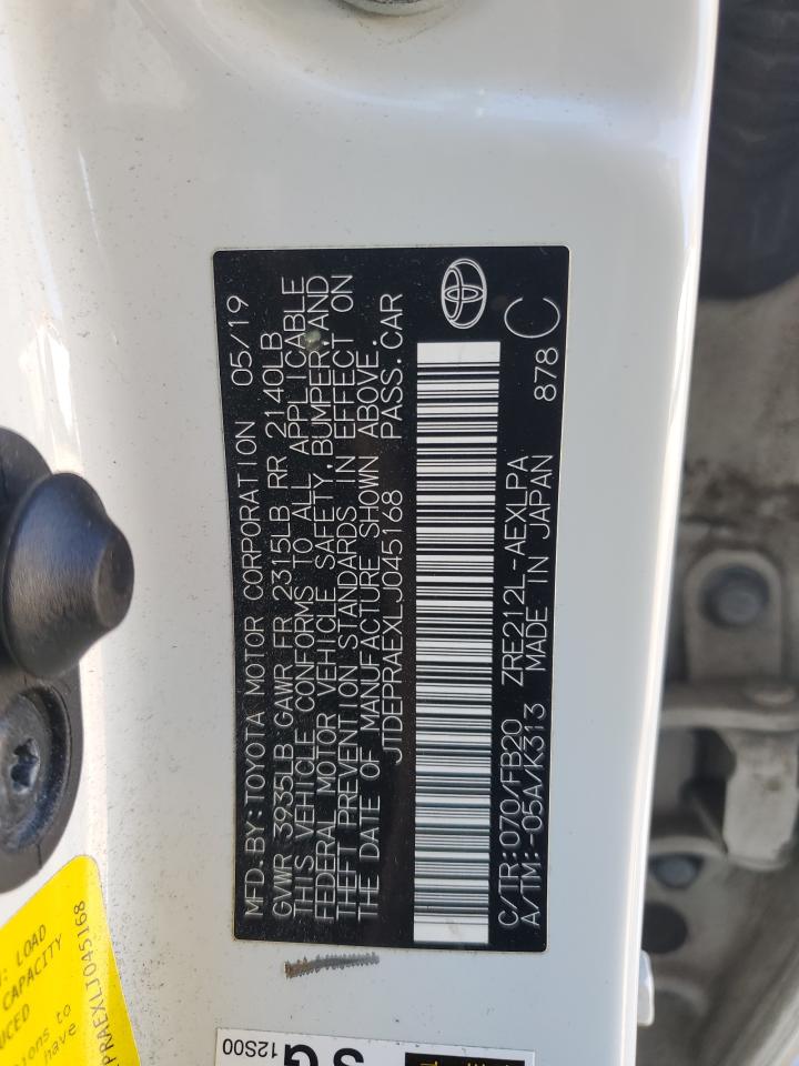 2020 Toyota Corolla VIN JTDEPRAEXLJ045168 Copart auction photo, rear end damage thumbnail 14