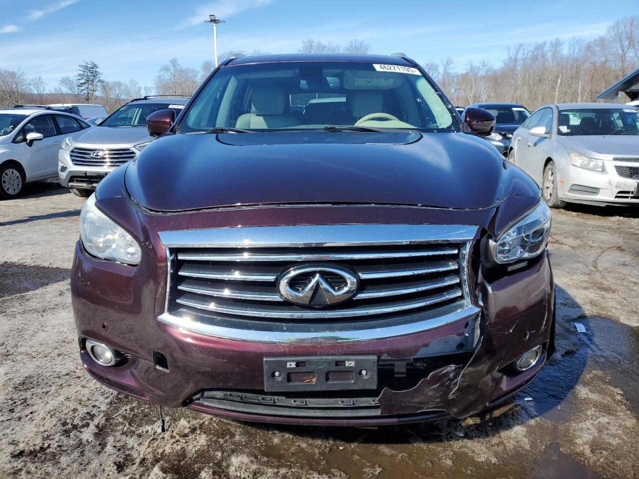 2014 Infiniti QX60 VIN 5N1AL0MM9EC528906 Copart auction photo, front end / minor dent/scratches damage thumbnail 5