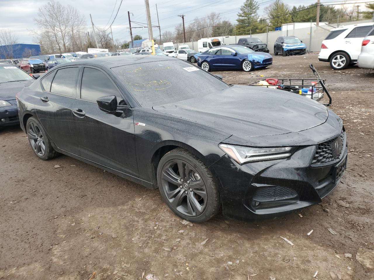 2021 Acura TLX VIN 19UUB5F52MA009957 Copart auction photo, vandalism / minor dent/scratches damage thumbnail 4