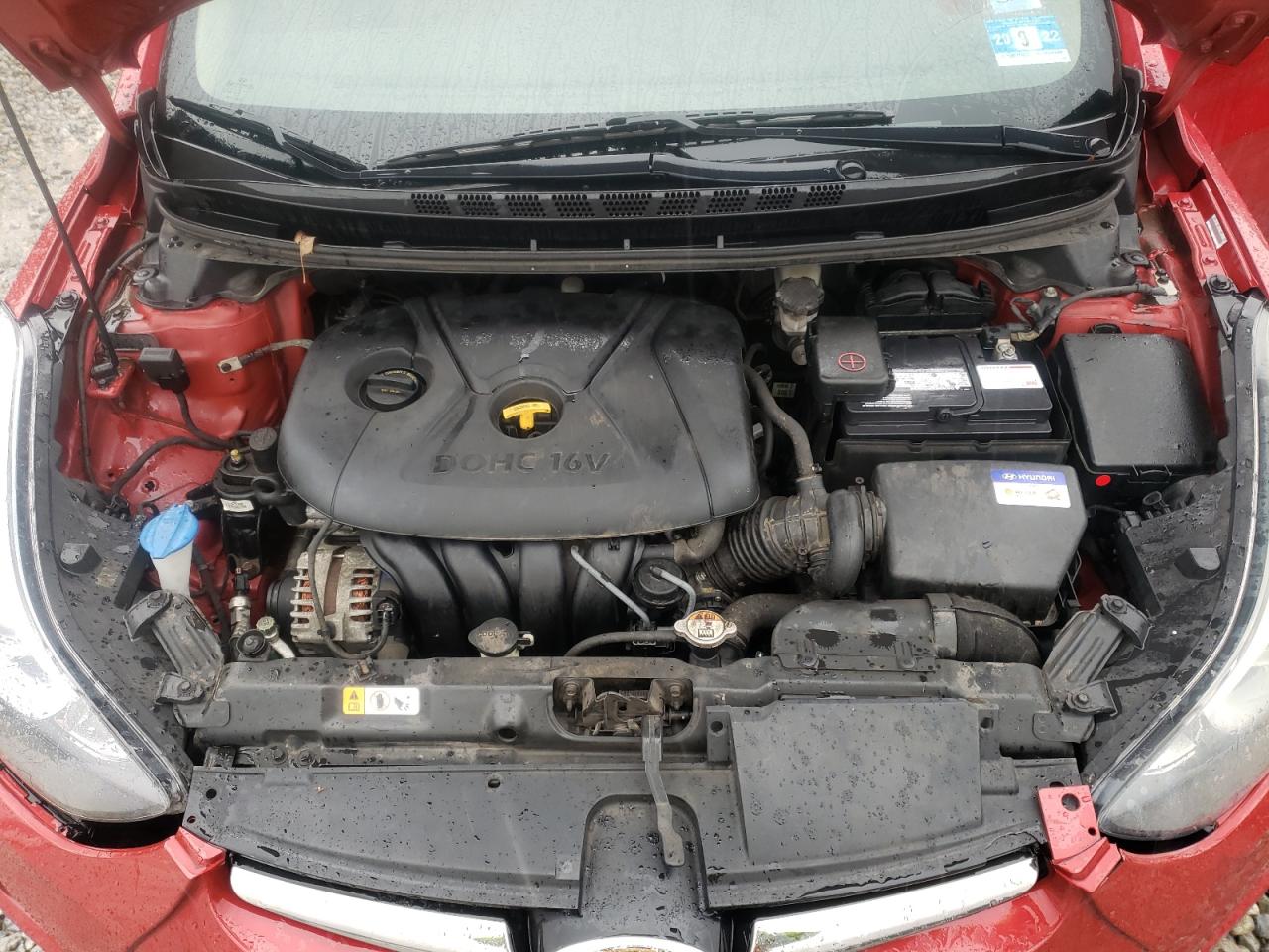 2014 Hyundai Elantra VIN KMHDH4AE0EU059346 Copart auction photo, rear end / front end damage thumbnail 11