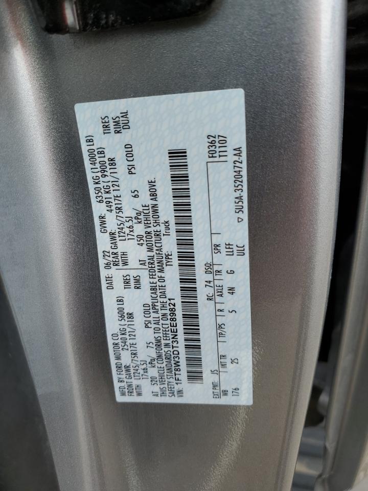 2022 Ford F350 VIN 1FT8W3DT3NEE89821 Copart auction photo, rollover / minor dent/scratches damage thumbnail 13