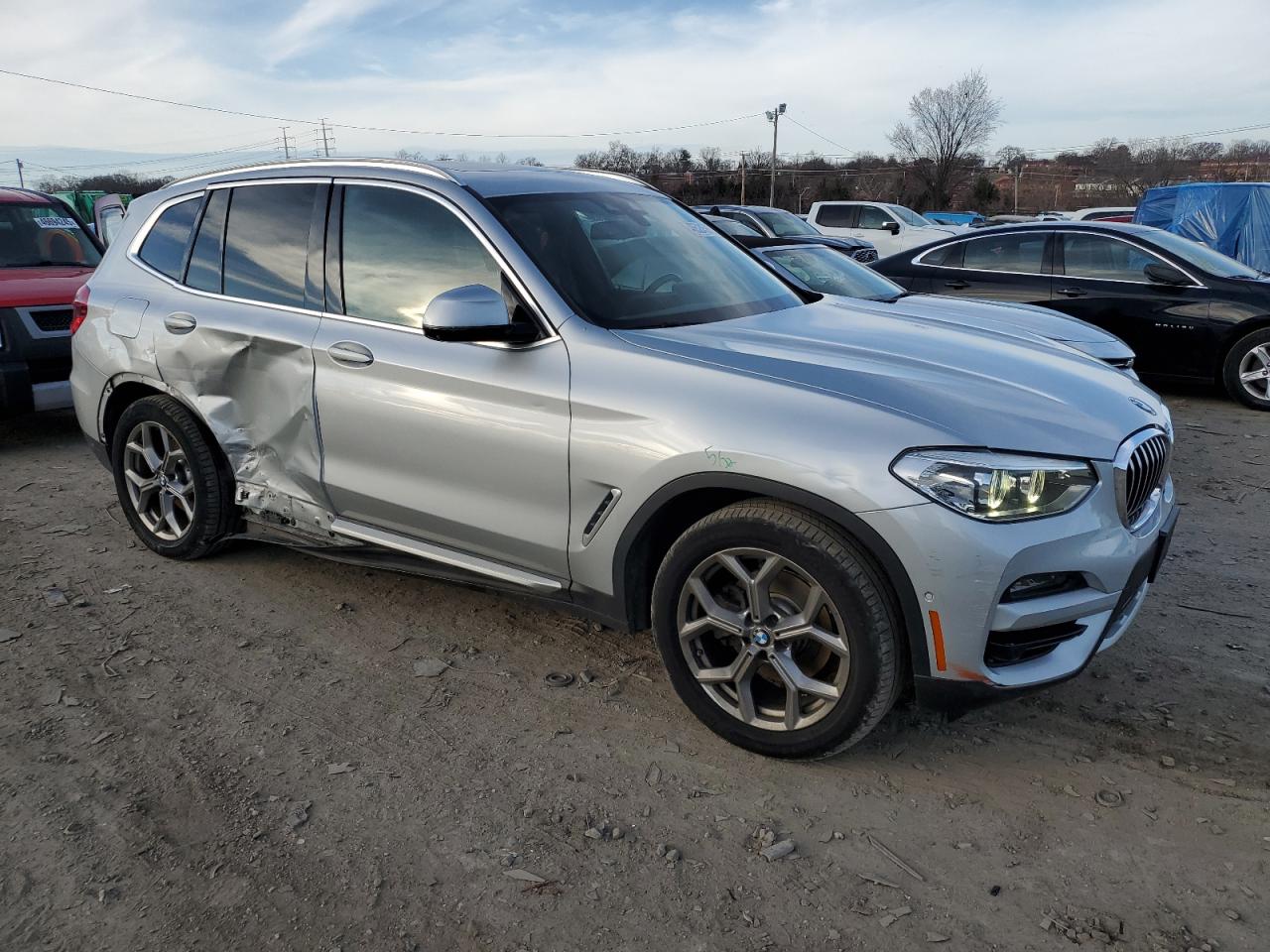 2020 BMW X3 VIN 5UXTY5C0XL9D39221 Copart auction photo, side damage thumbnail 4
