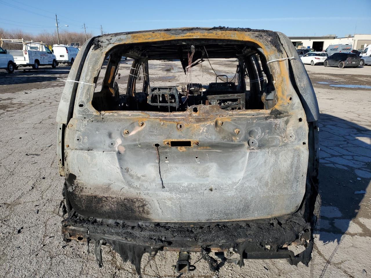 2015 Dodge Caravan VIN 2C4RDGBGXFR725294 Copart auction photo, burn damage thumbnail 6