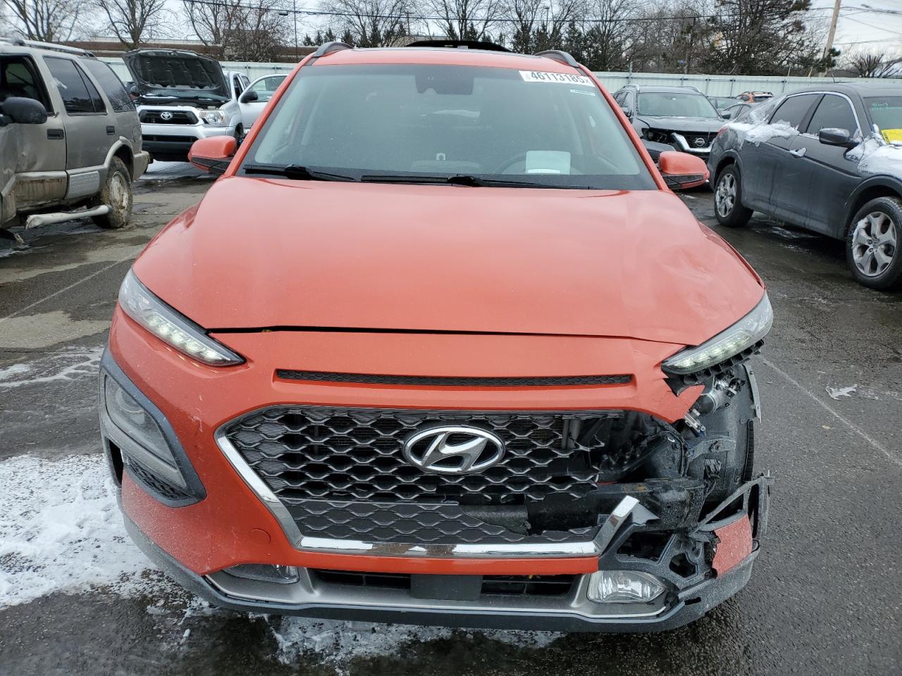 2020 Hyundai Kona VIN KM8K5CA50LU460886 Copart auction photo, front end damage thumbnail 5