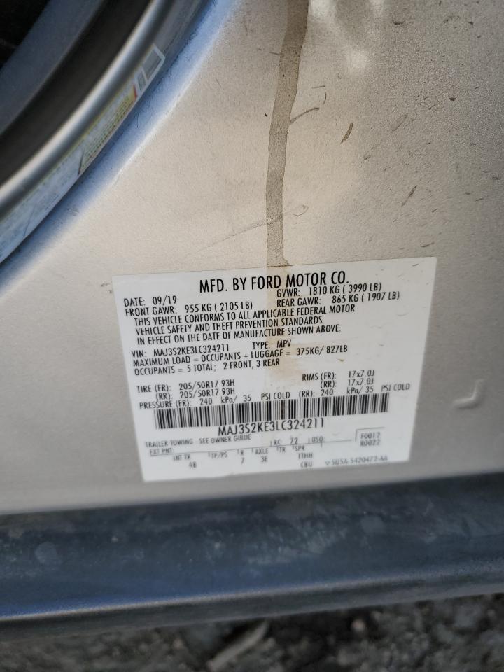 2020 Ford EcoSport VIN MAJ3S2KE3LC324211 Copart auction photo, side / front end damage thumbnail 13
