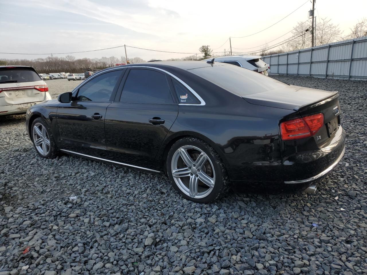 2014 Audi A8 VIN WAUAGAFD6EN013035 Copart auction photo, front end / side damage thumbnail 2