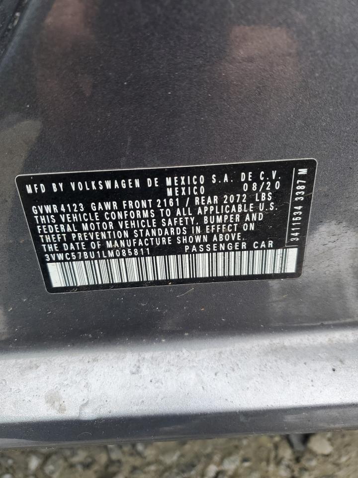 2020 Volkswagen Jetta VIN 3VWC57BU1LM085811 Copart auction photo, front end damage thumbnail 14