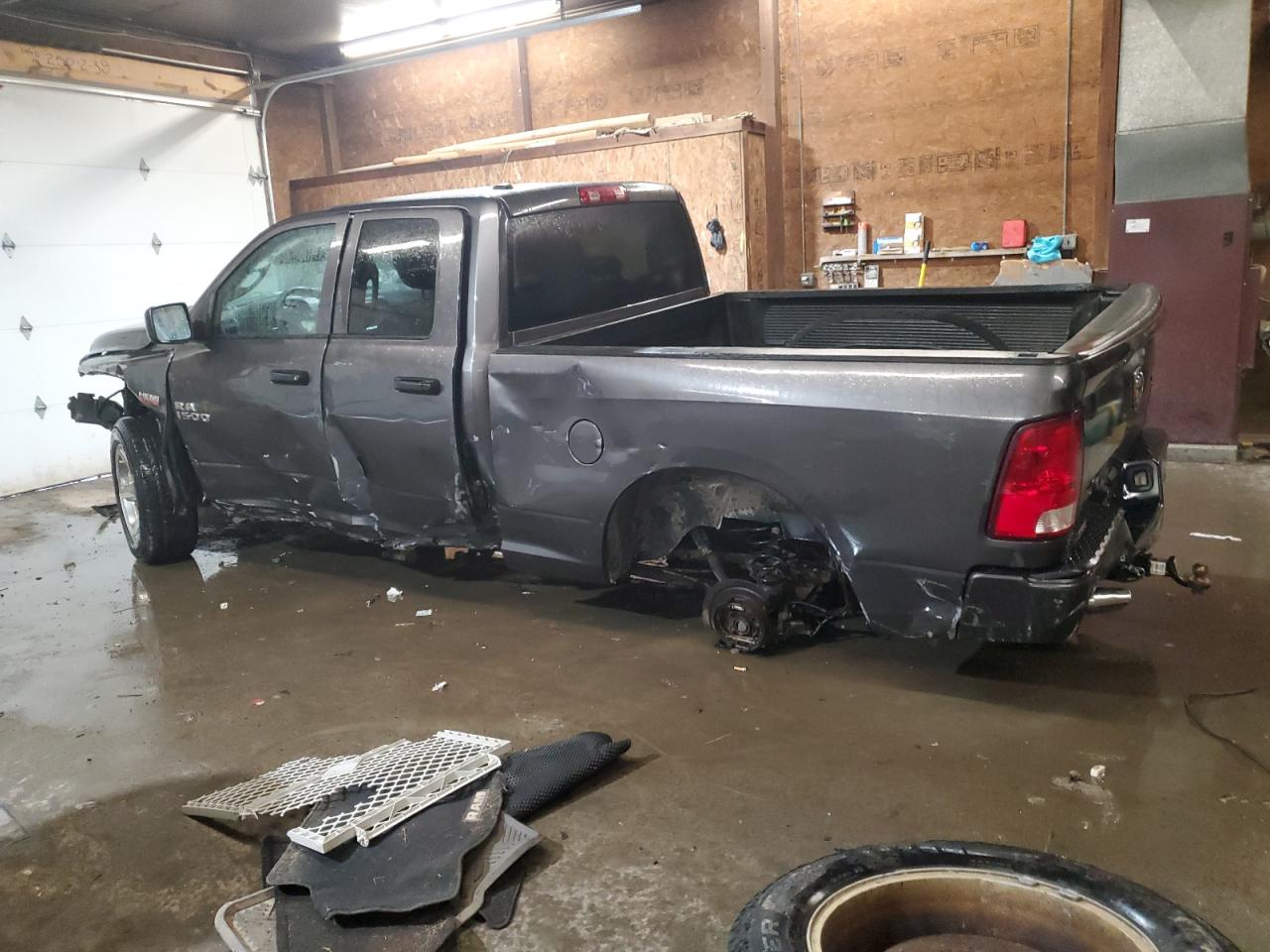 2014 RAM 1500 VIN 1C6RR7FT6ES375014 Copart auction photo, side / front end damage thumbnail 2