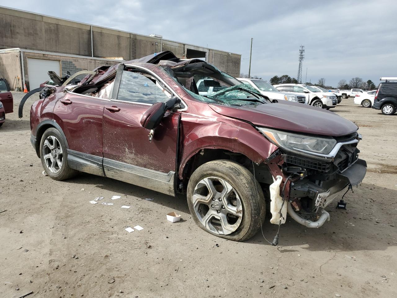 2017 Honda CR-V VIN 2HKRW2H58HH601835 Copart auction photo, all over damage thumbnail 4