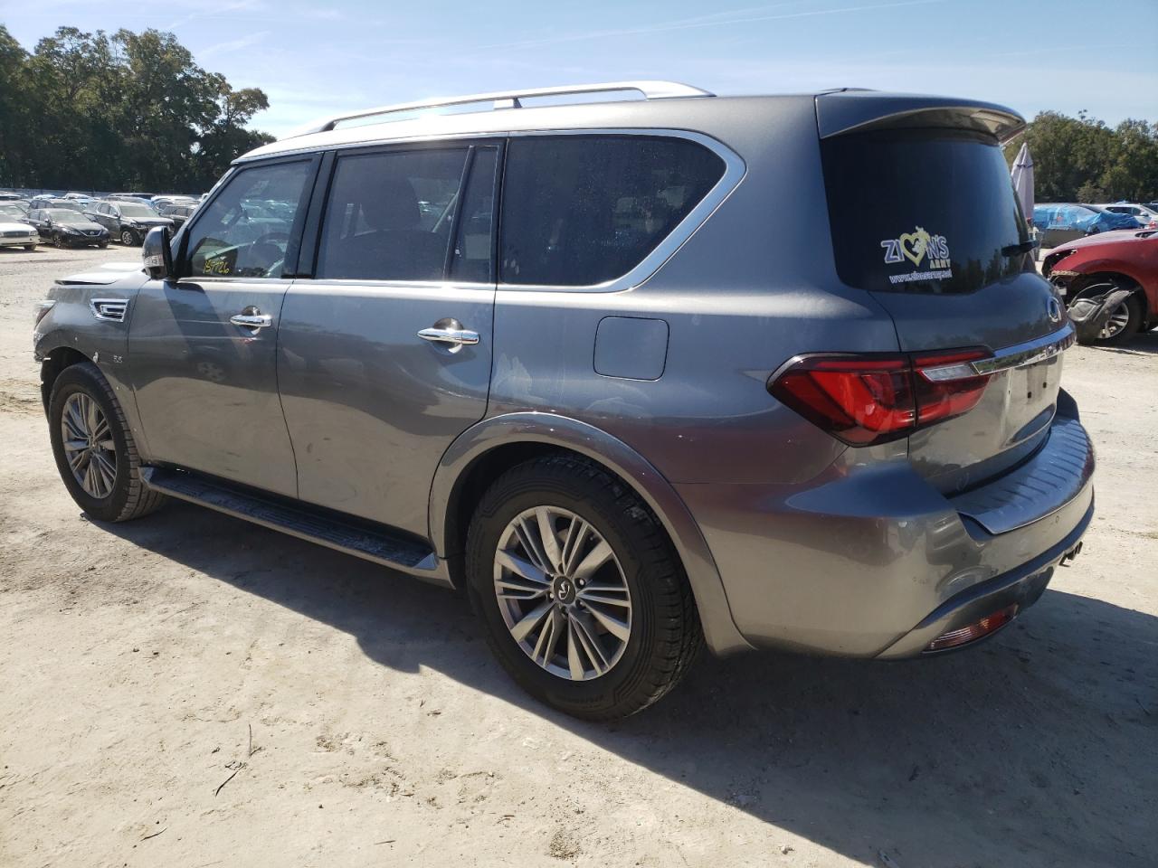 2019 Infiniti QX80 VIN JN8AZ2NF2K9685219 Copart auction photo, front end / rear end damage thumbnail 2